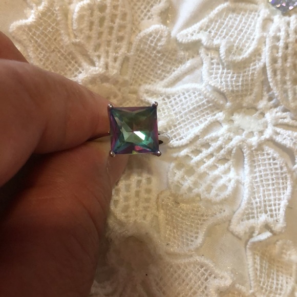 Rose Rainbow Topaz Ring Sz 7 - Picture 3 of 4